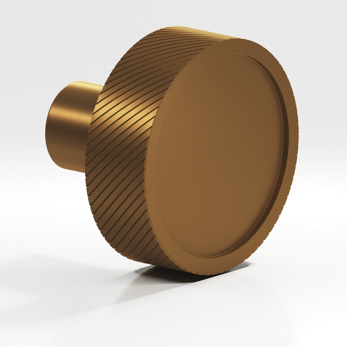 Colonial Bronze 591 Single-Knurled Disc Knob with Straight Post, 1-1/4 in Diameter - Matte Light Statuary Bronze