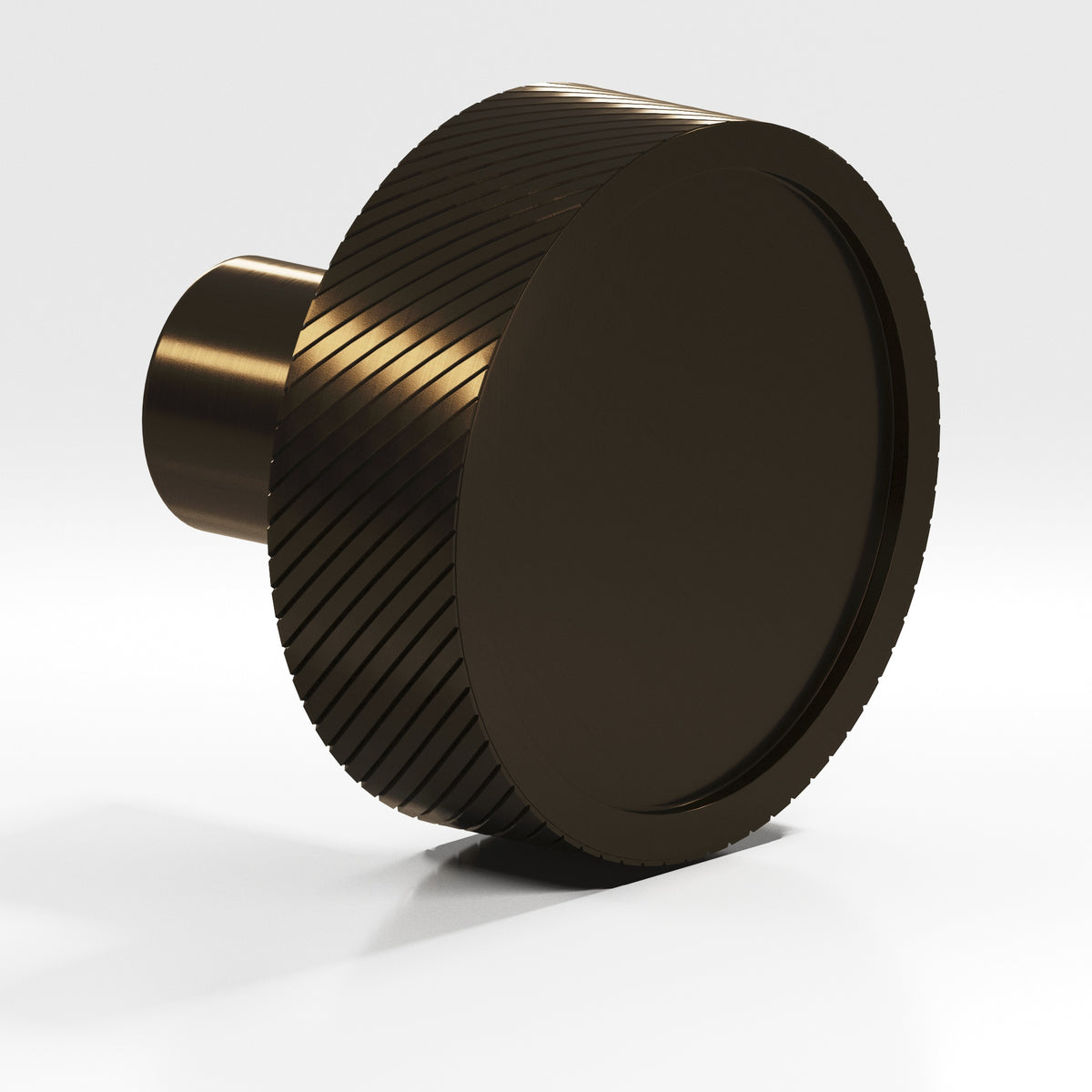 Colonial Bronze 591 Single-Knurled Disc Knob with Straight Post, 1-1/4 in Diameter - Oil Rubbed Bronze