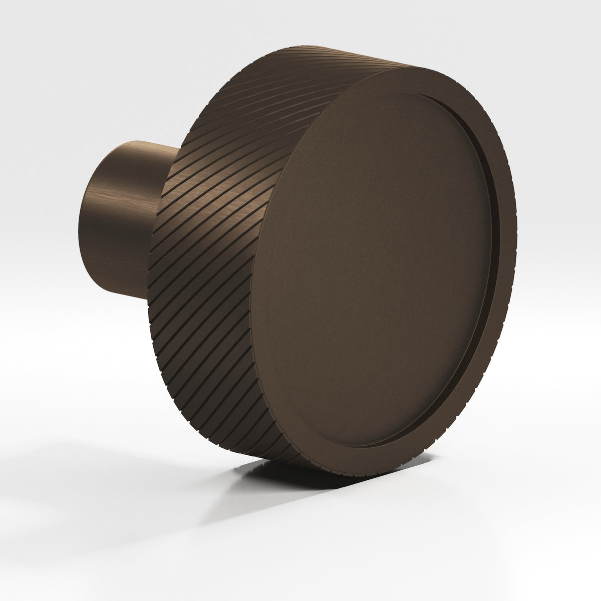 Colonial Bronze 591 Single-Knurled Disc Knob with Straight Post, 1-1/4 in Diameter - Heritage Bronze
