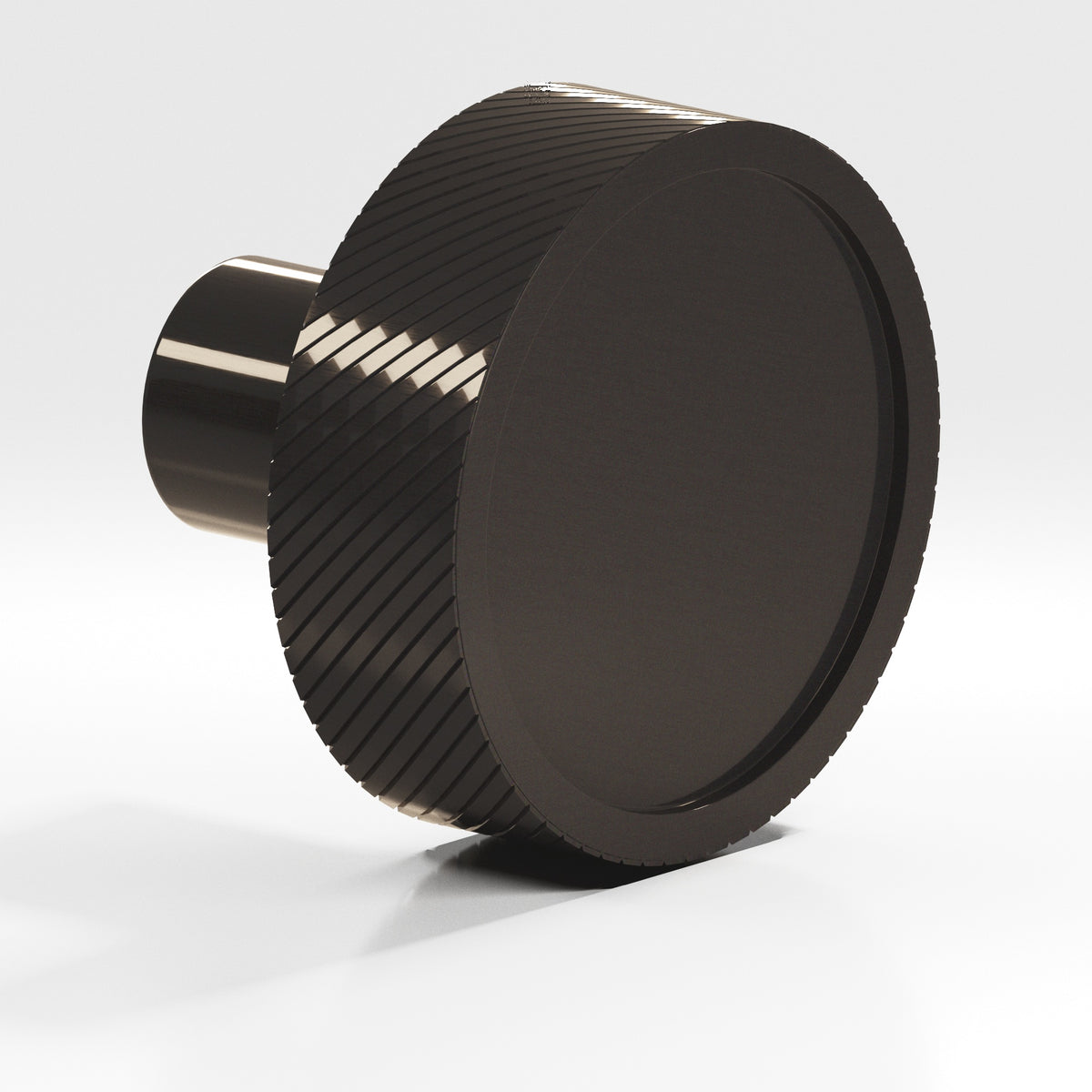 Colonial Bronze 591 Single-Knurled Disc Knob with Straight Post, 1-1/4 in Diameter - Dark Statuary Bronze