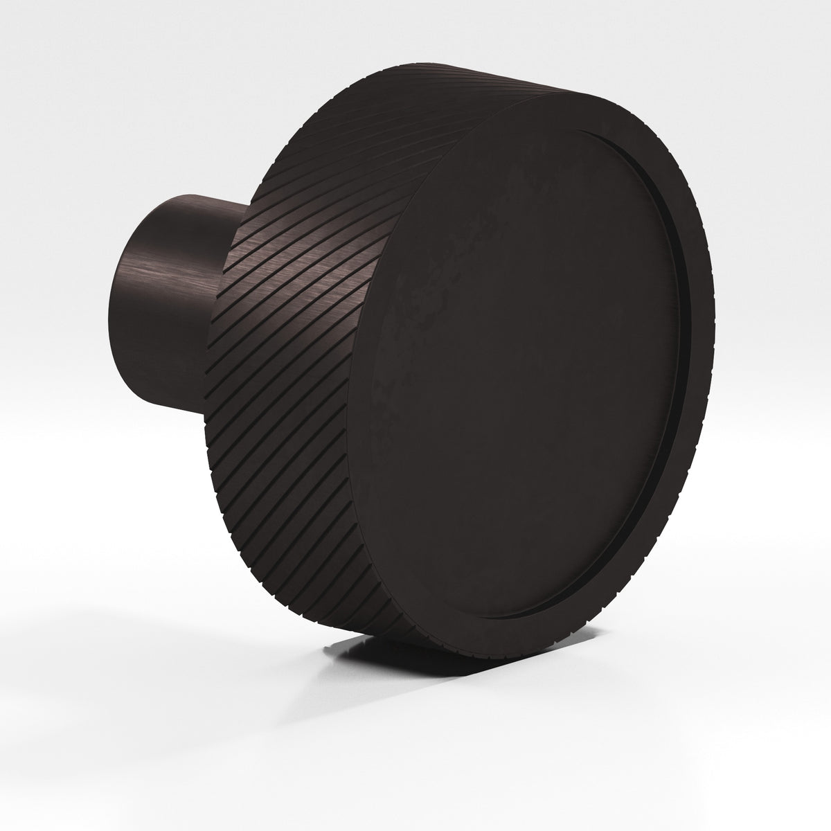 Colonial Bronze 591 Single-Knurled Disc Knob with Straight Post, 1-1/4 in Diameter - Matte Dark Statuary Bronze