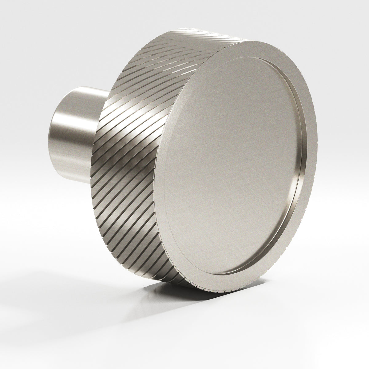 Colonial Bronze 591 Single-Knurled Disc Knob with Straight Post, 1-1/4 in Diameter - Satin Nickel