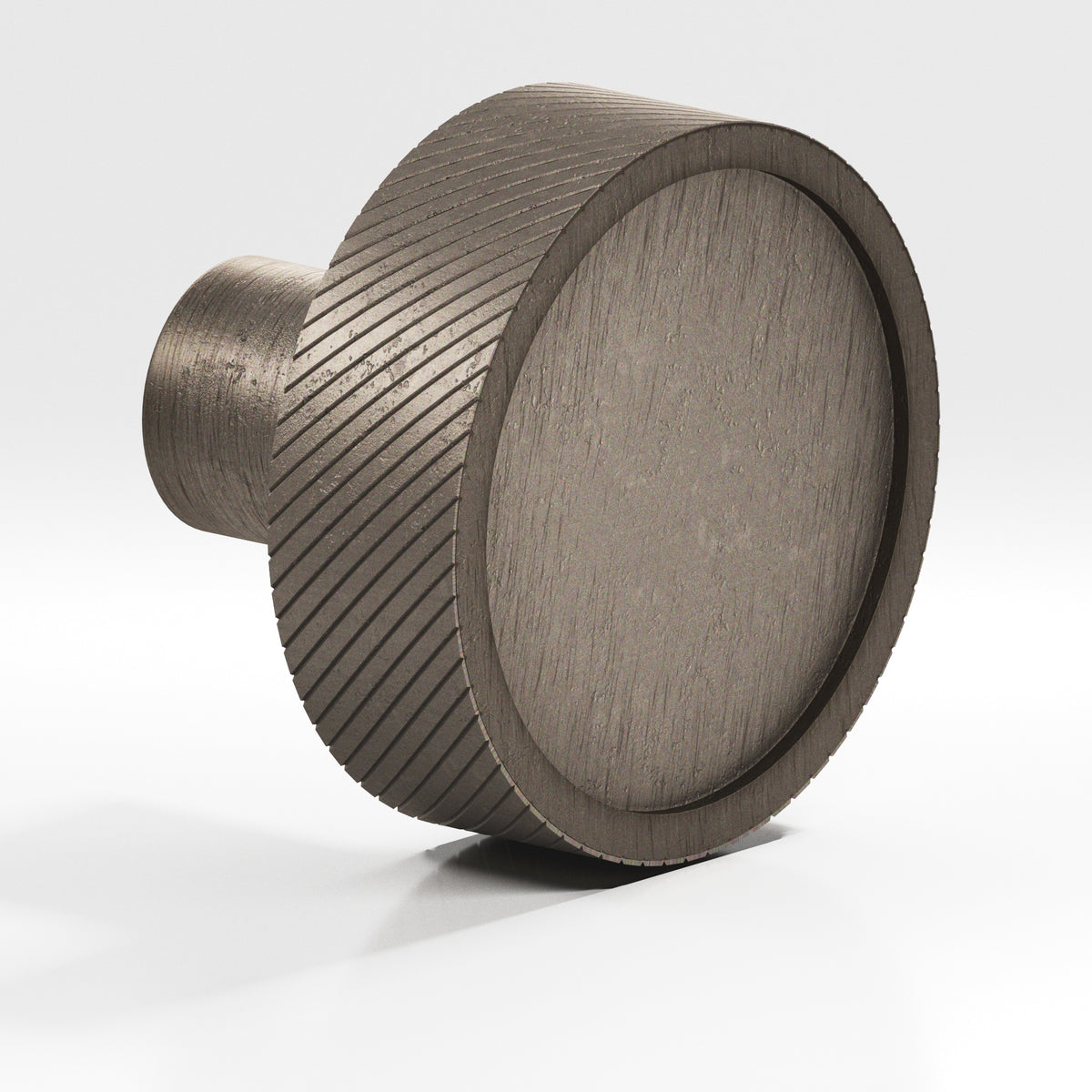 Colonial Bronze 591 Single-Knurled Disc Knob with Straight Post, 1-1/4 in Diameter - Distressed Pewter