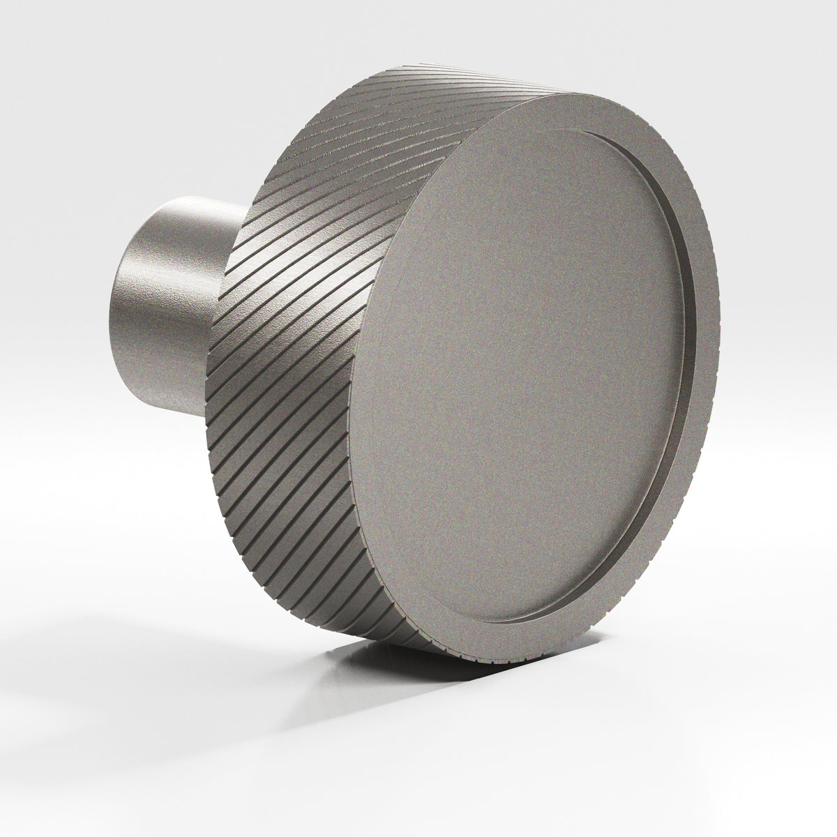 Colonial Bronze 591 Single-Knurled Disc Knob with Straight Post, 1-1/4 in Diameter - Frost Nickel™