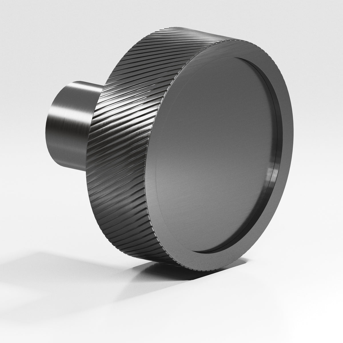 Colonial Bronze 591 Single-Knurled Disc Knob with Straight Post, 1-1/4 in Diameter - Graphite