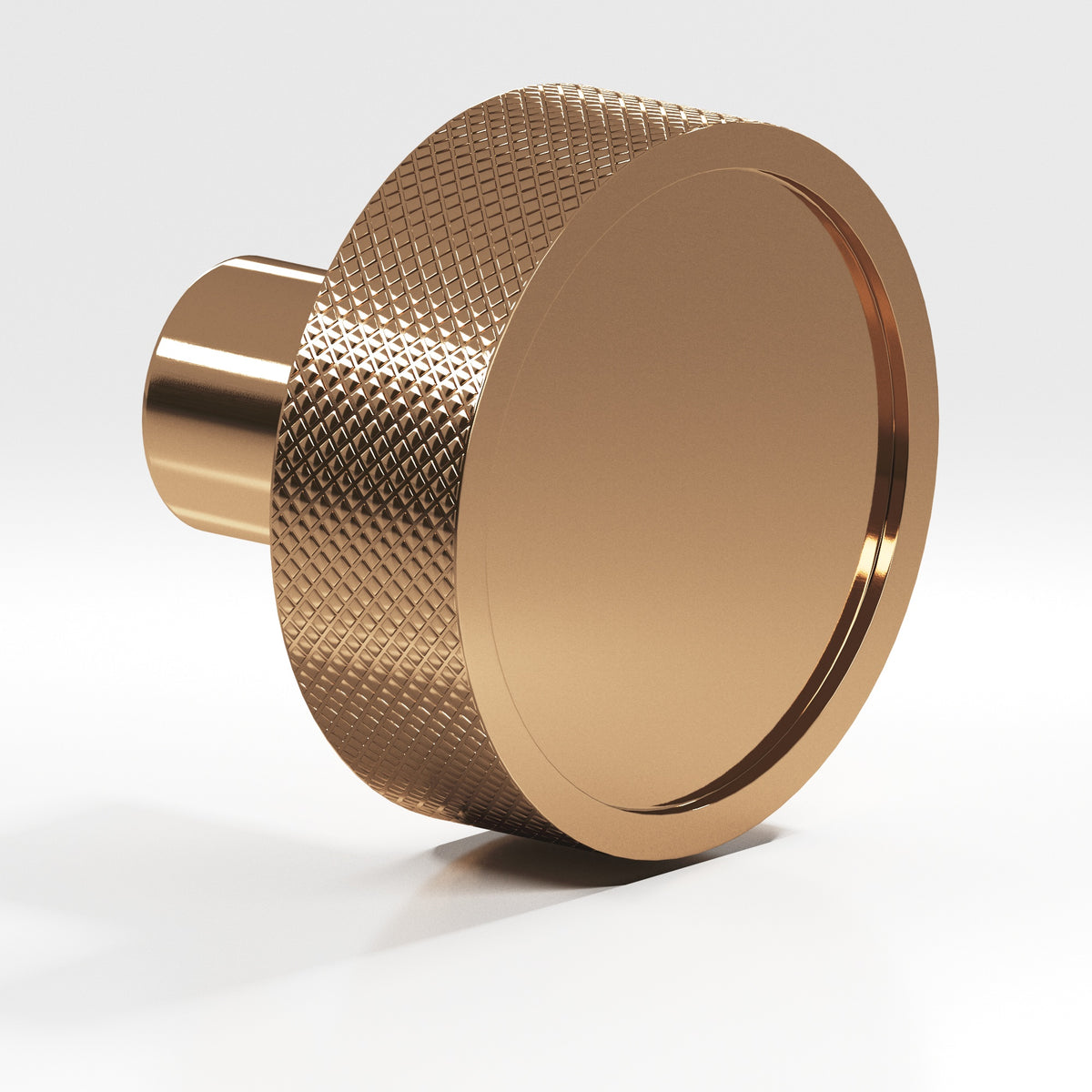 Colonial Bronze 595 Diamond-Knurled Disc Knob with Straight Post, 1-1/4 in Diameter - Polished Bronze