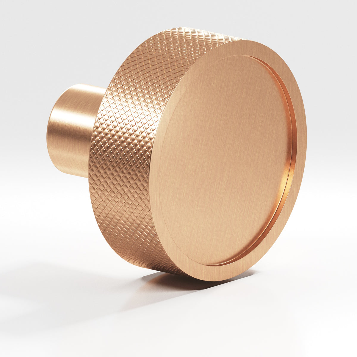 Colonial Bronze 595 Diamond-Knurled Disc Knob with Straight Post, 1-1/4 in Diameter - Satin Bronze