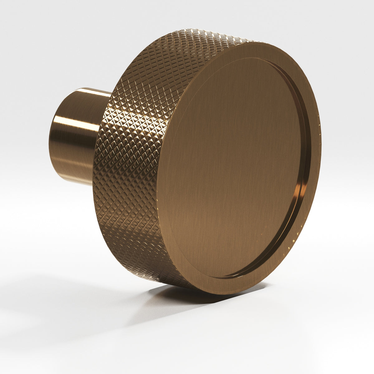 Colonial Bronze 595 Diamond-Knurled Disc Knob with Straight Post, 1-1/4 in Diameter - Light Statuary Bronze