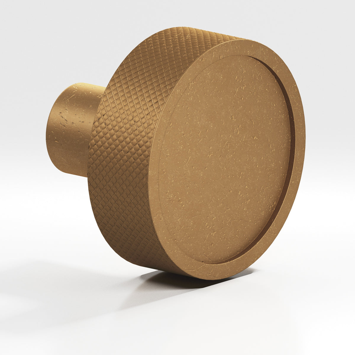 Colonial Bronze 595 Diamond-Knurled Disc Knob with Straight Post, 1-1/4 in Diameter - Distressed Light Statuary Bronze