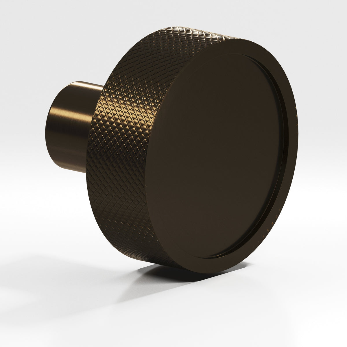 Colonial Bronze 595 Diamond-Knurled Disc Knob with Straight Post, 1-1/4 in Diameter - Oil Rubbed Bronze