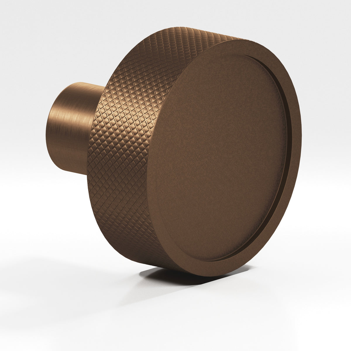 Colonial Bronze 595 Diamond-Knurled Disc Knob with Straight Post, 1-1/4 in Diameter - Matte Oil Rubbed Bronze