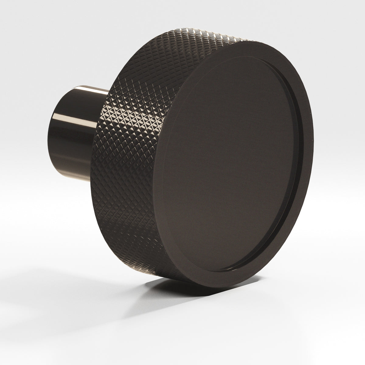 Colonial Bronze 595 Diamond-Knurled Disc Knob with Straight Post, 1-1/4 in Diameter