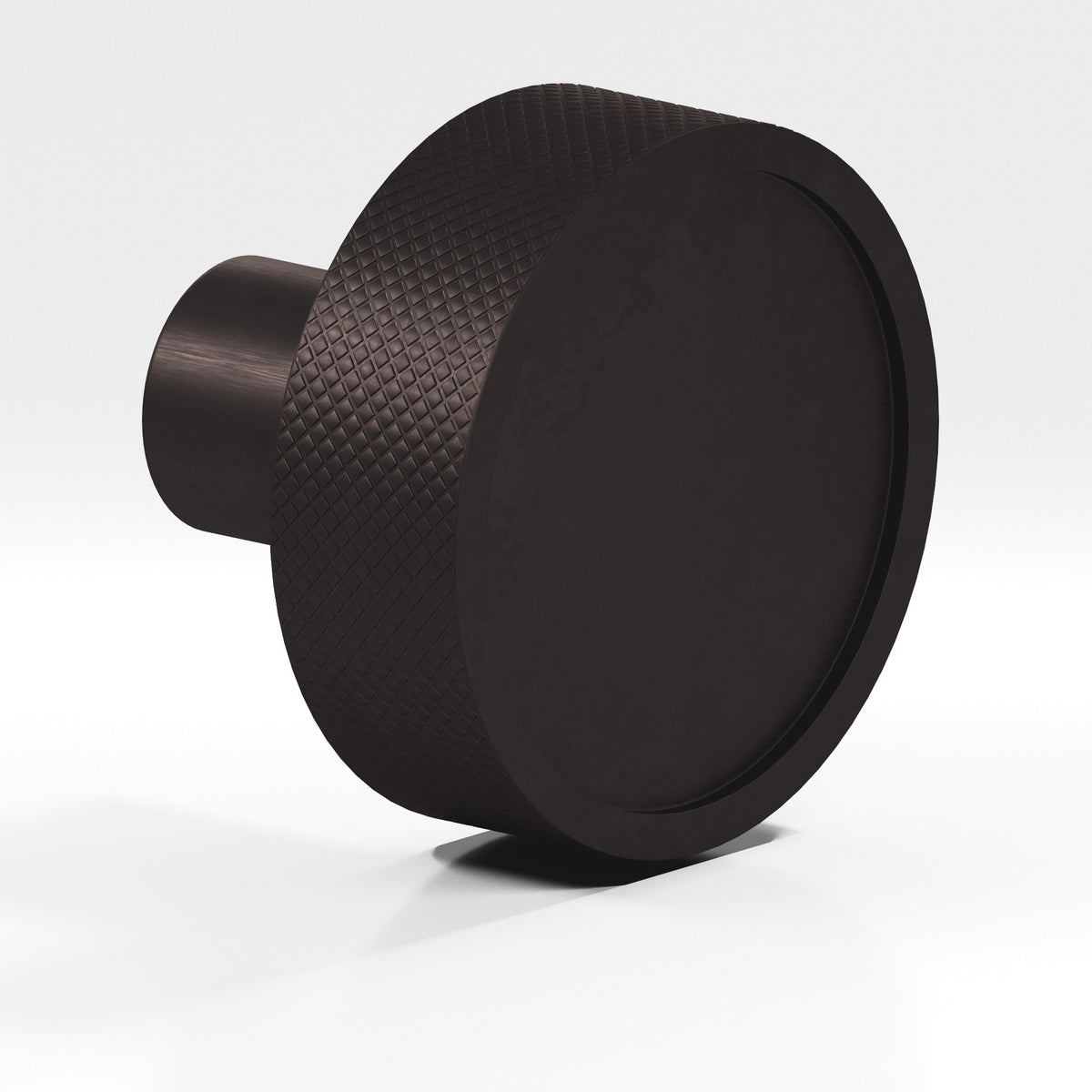 Colonial Bronze 595 Diamond-Knurled Disc Knob with Straight Post, 1-1/4 in Diameter - Matte Dark Statuary Bronze