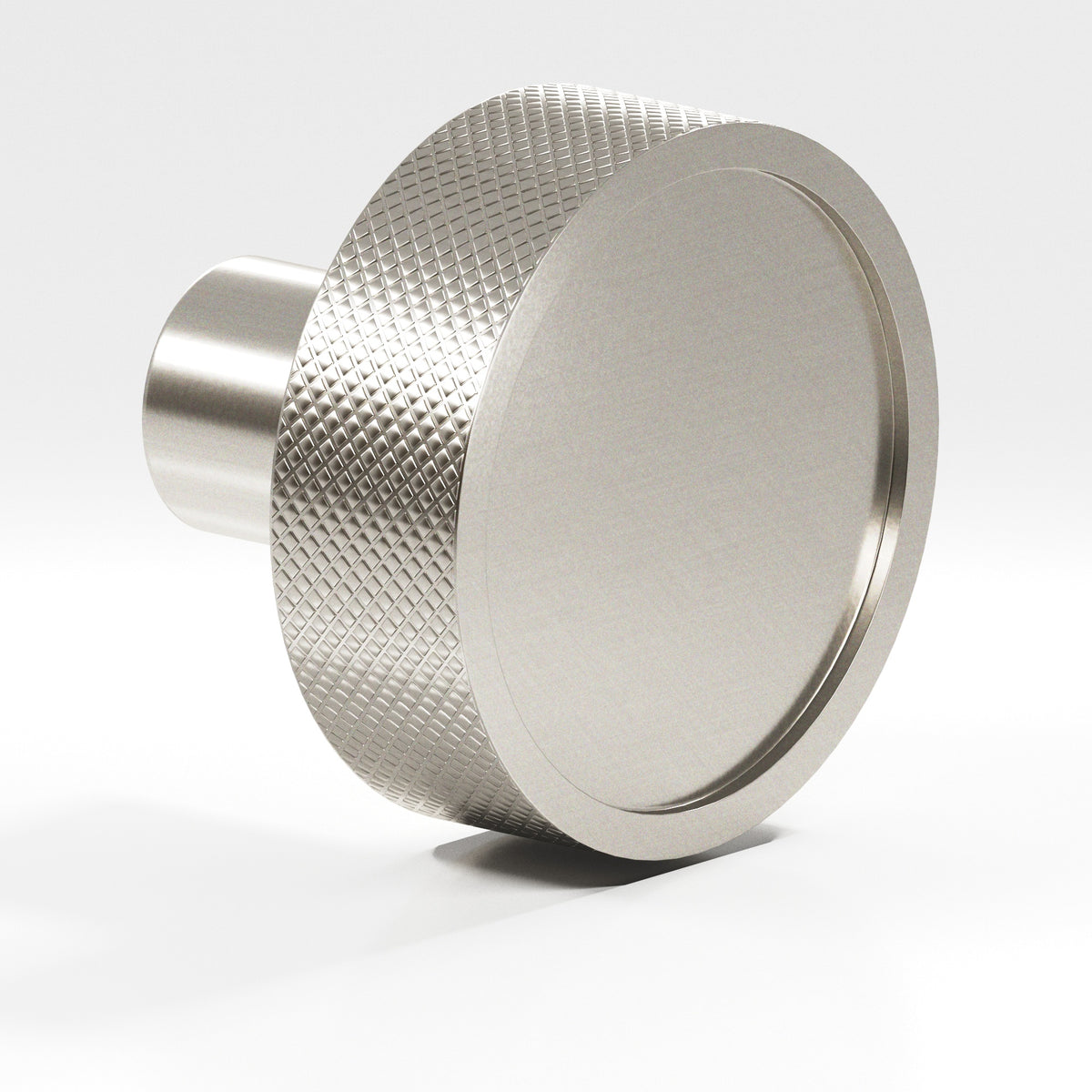Colonial Bronze 595 Diamond-Knurled Disc Knob with Straight Post, 1-1/4 in Diameter - Satin Nickel