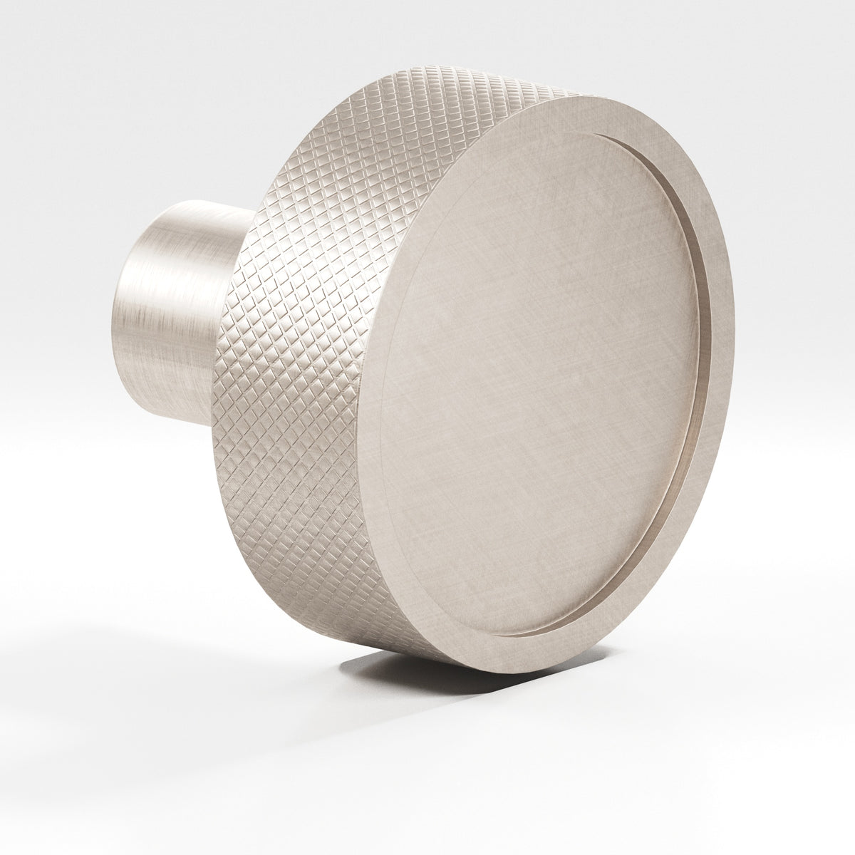 Colonial Bronze 595 Diamond-Knurled Disc Knob with Straight Post, 1-1/4 in Diameter - Matte Satin Nickel
