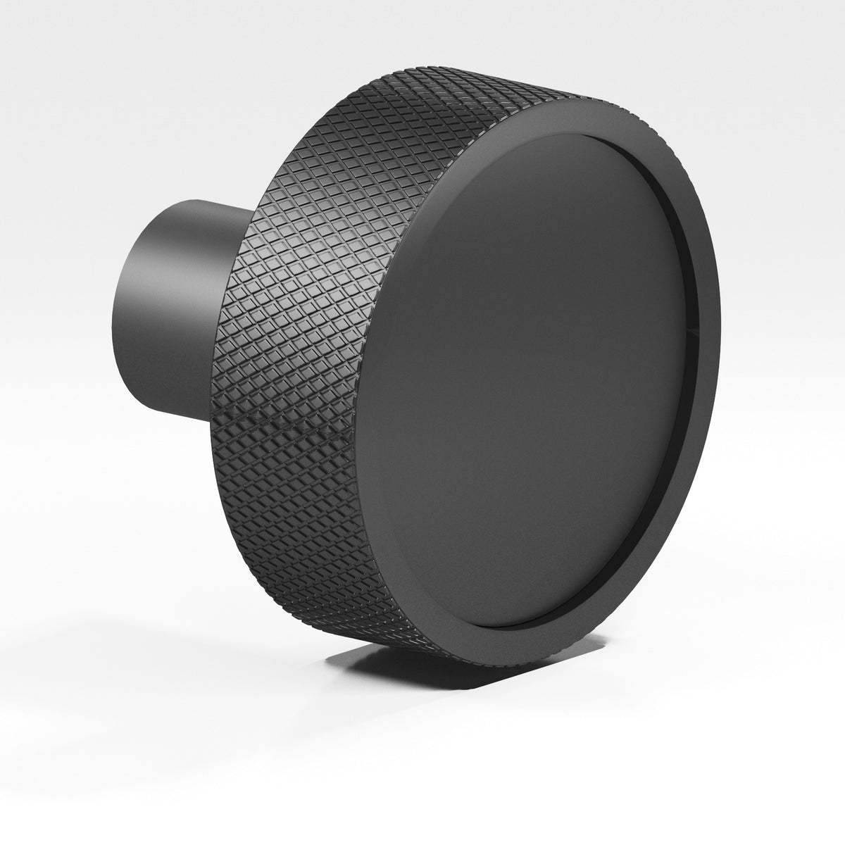 Colonial Bronze 595 Diamond-Knurled Disc Knob with Straight Post, 1-1/4 in Diameter - Matte Graphite