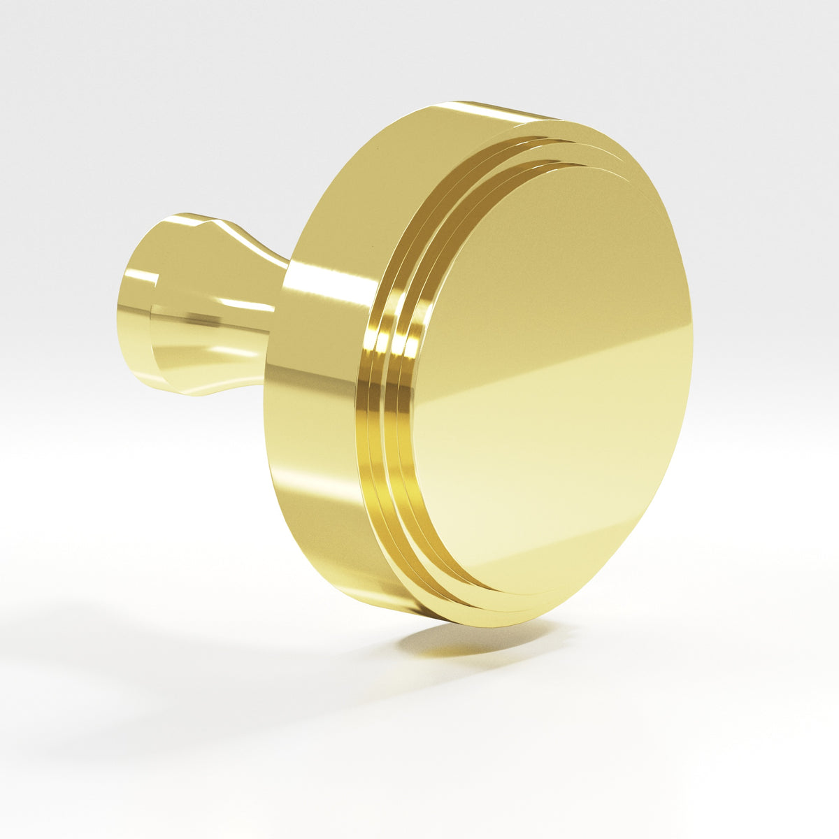 Colonial Bronze 620 Stepped Disc Knob with Flared Post, 1 in Diameter - Polished Brass