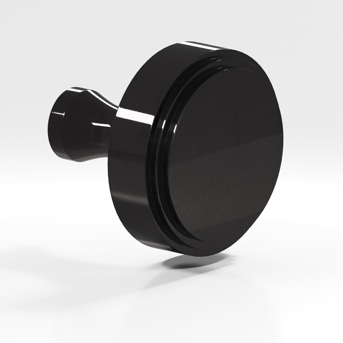 Colonial Bronze 620 Stepped Disc Knob with Flared Post, 1 in Diameter - Satin Black