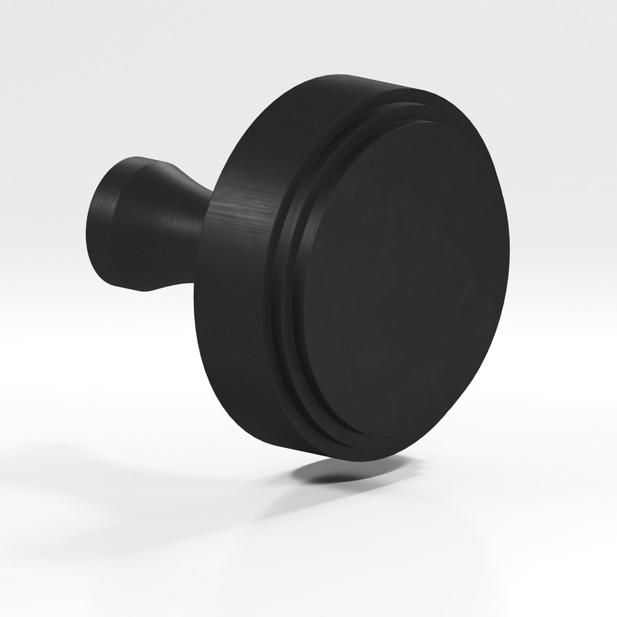 Colonial Bronze 620 Stepped Disc Knob with Flared Post, 1 in Diameter - Matte Satin Black