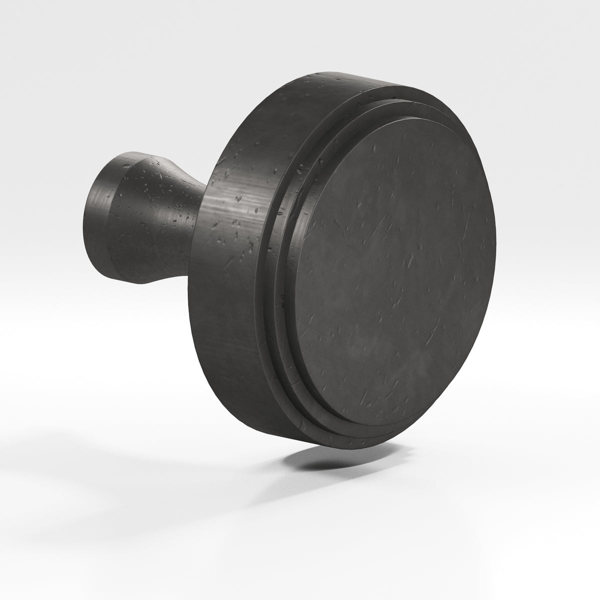 Colonial Bronze 620 Stepped Disc Knob with Flared Post, 1 in Diameter - Distressed Satin Black
