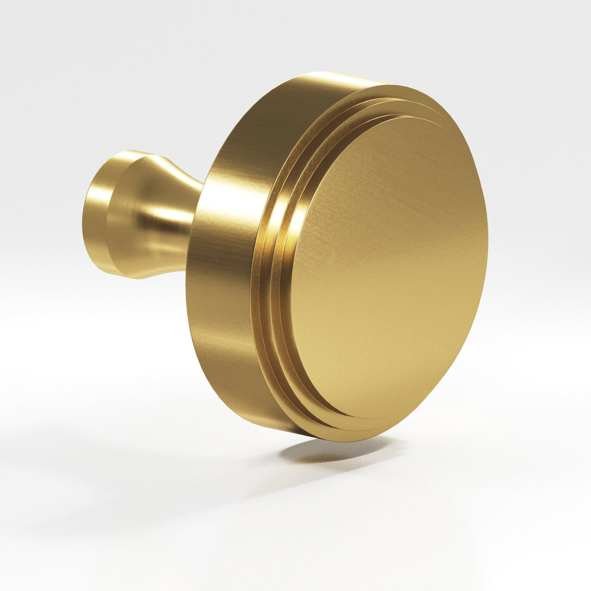 Colonial Bronze 620 Stepped Disc Knob with Flared Post, 1 in Diameter - Satin Brass