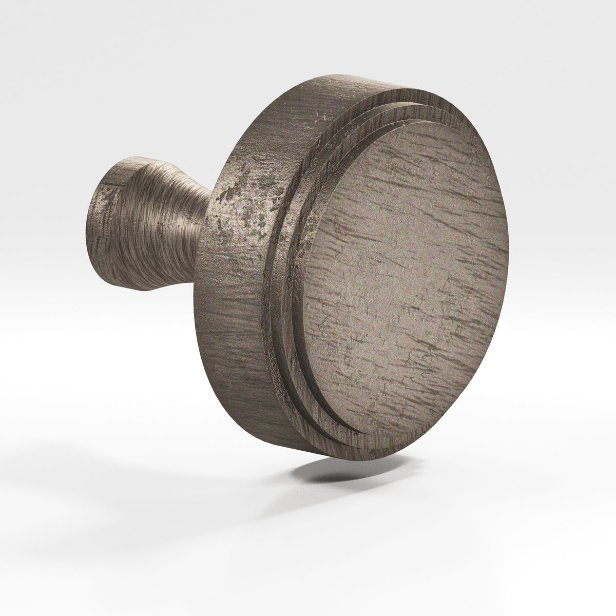 Colonial Bronze 620 Stepped Disc Knob with Flared Post, 1 in Diameter - Distressed Pewter