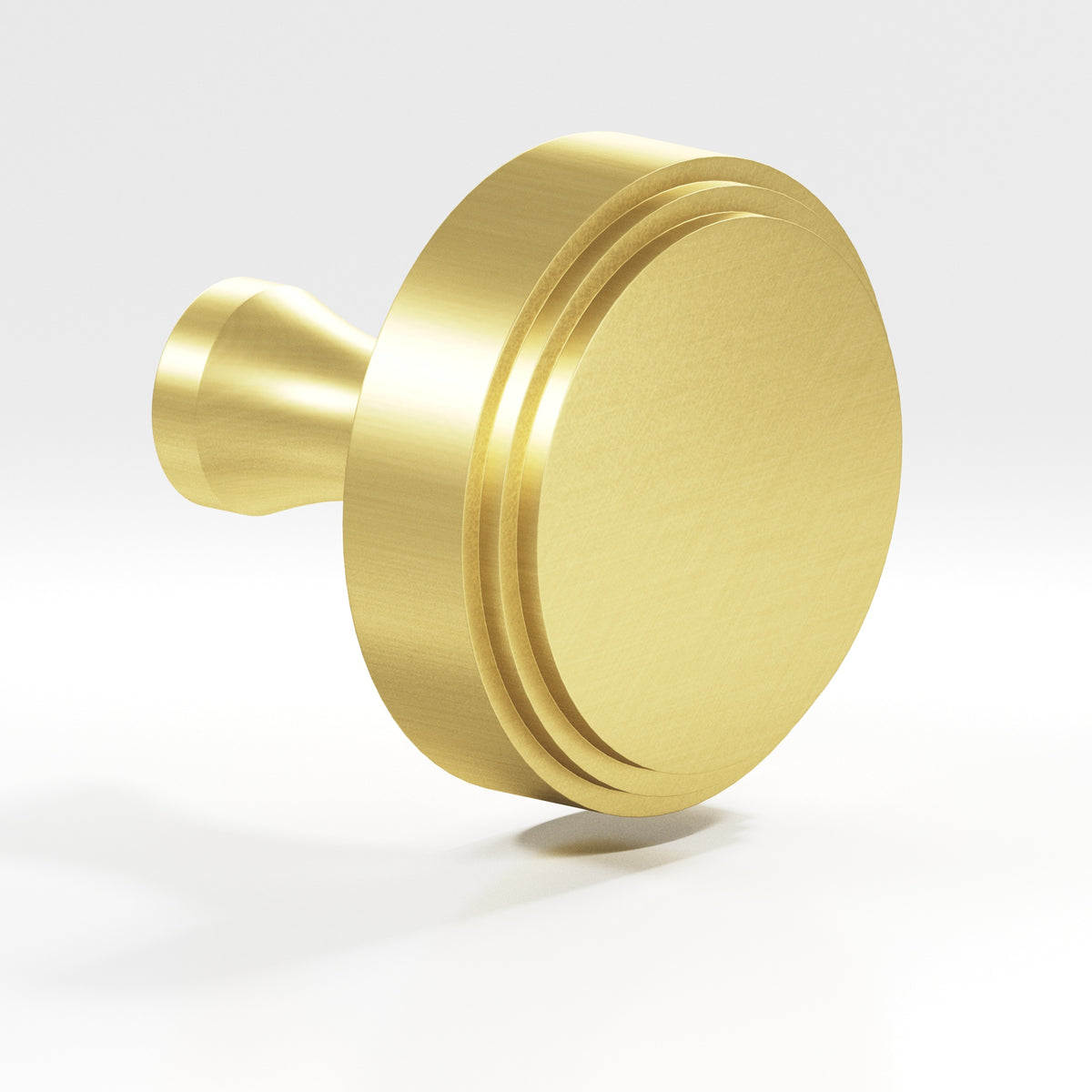 Colonial Bronze 620 Stepped Disc Knob with Flared Post, 1 in Diameter - Matte Satin Brass