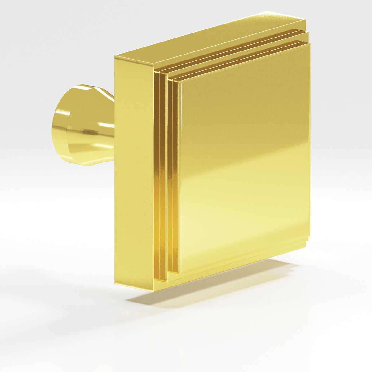 Colonial Bronze 623 Stepped Square Knob with Flared Post, 1 in - French Gold