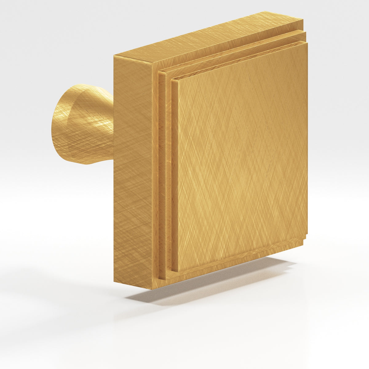 Colonial Bronze 623 Stepped Square Knob with Flared Post, 1 in - Weathered Brass