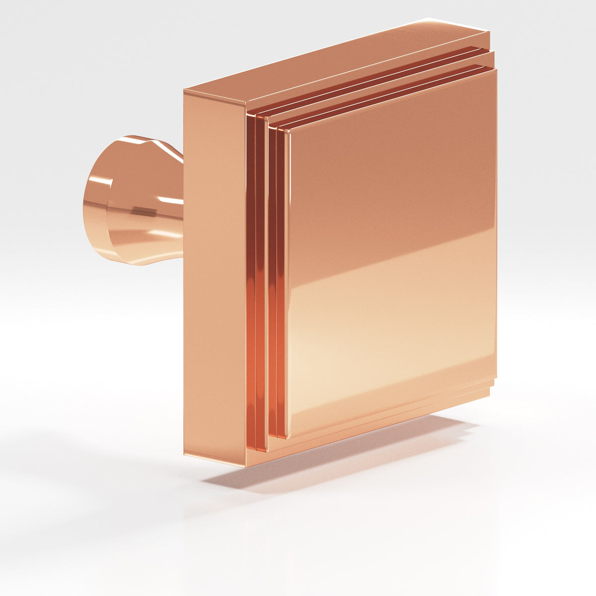 Colonial Bronze 623 Stepped Square Knob with Flared Post, 1 in - Polished Copper