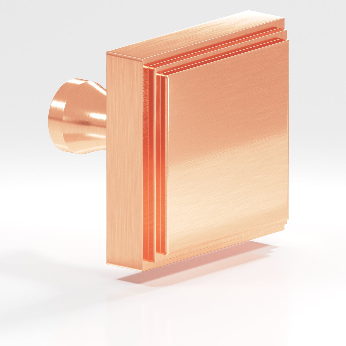 Colonial Bronze 623 Stepped Square Knob with Flared Post, 1 in - Satin Copper