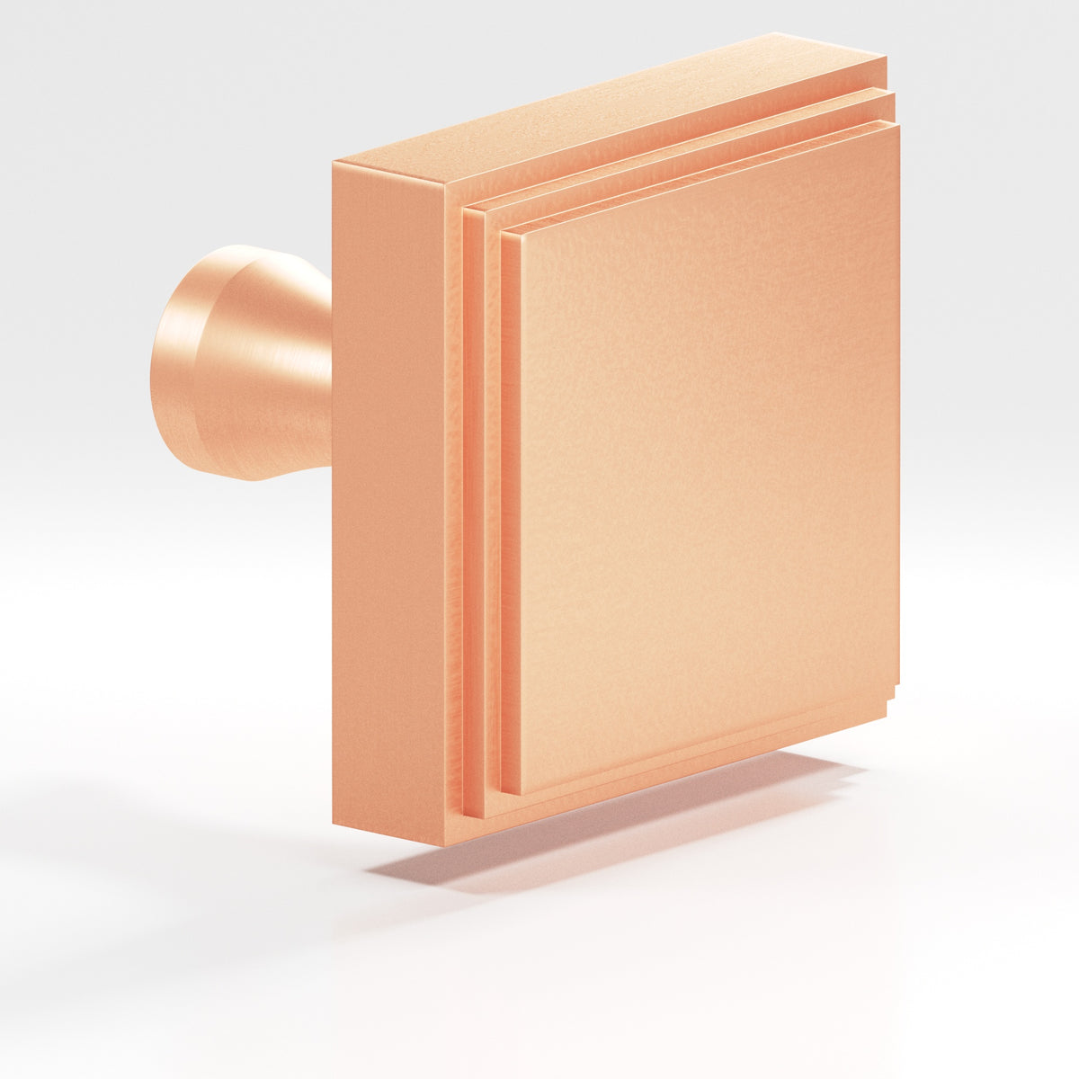 Colonial Bronze 623 Stepped Square Knob with Flared Post, 1 in - Matte Satin Copper