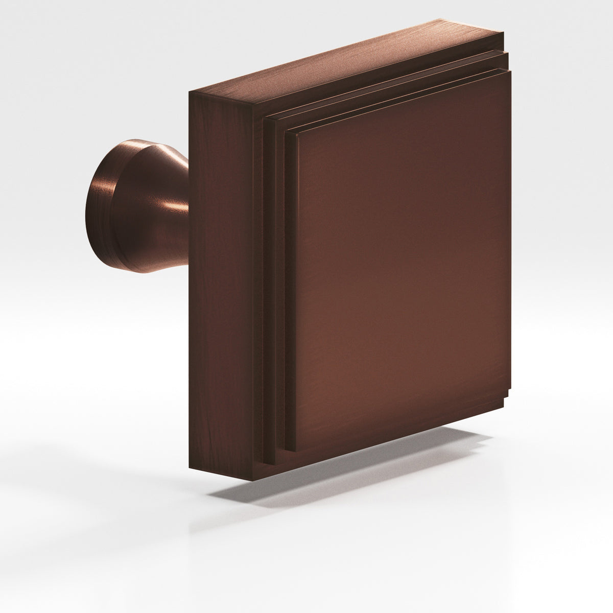 Colonial Bronze 623 Stepped Square Knob with Flared Post, 1 in - Matte Antique Copper