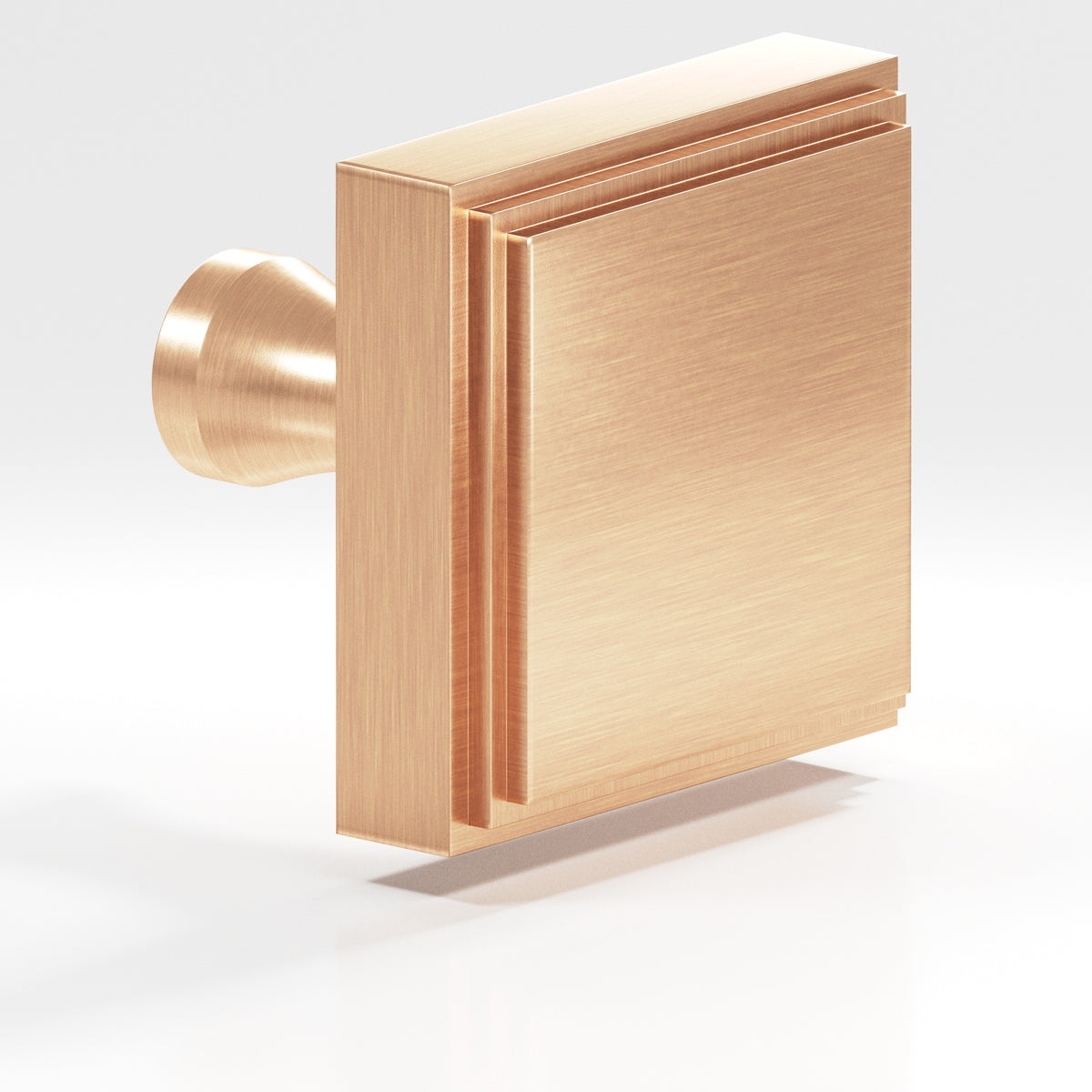 Colonial Bronze 623 Stepped Square Knob with Flared Post, 1 in - Satin Bronze