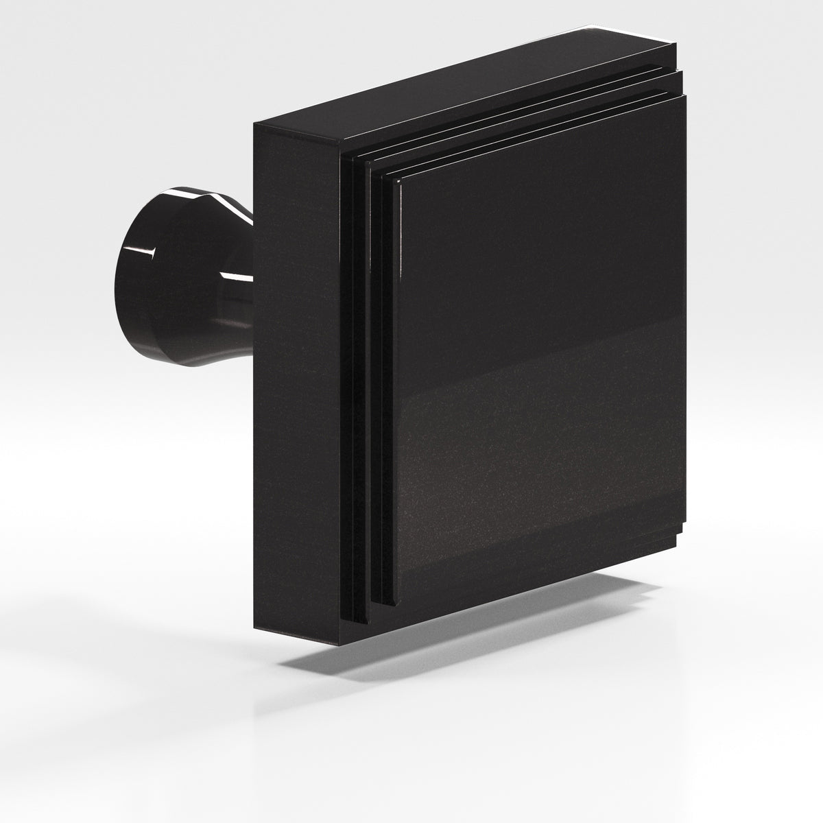 Colonial Bronze 623 Stepped Square Knob with Flared Post, 1 in - Satin Black