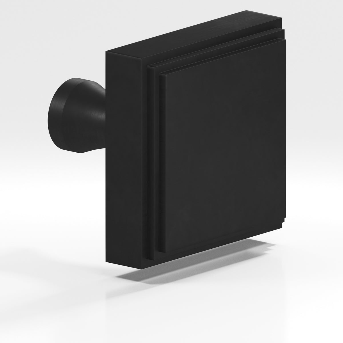 Colonial Bronze 623 Stepped Square Knob with Flared Post, 1 in - Matte Satin Black