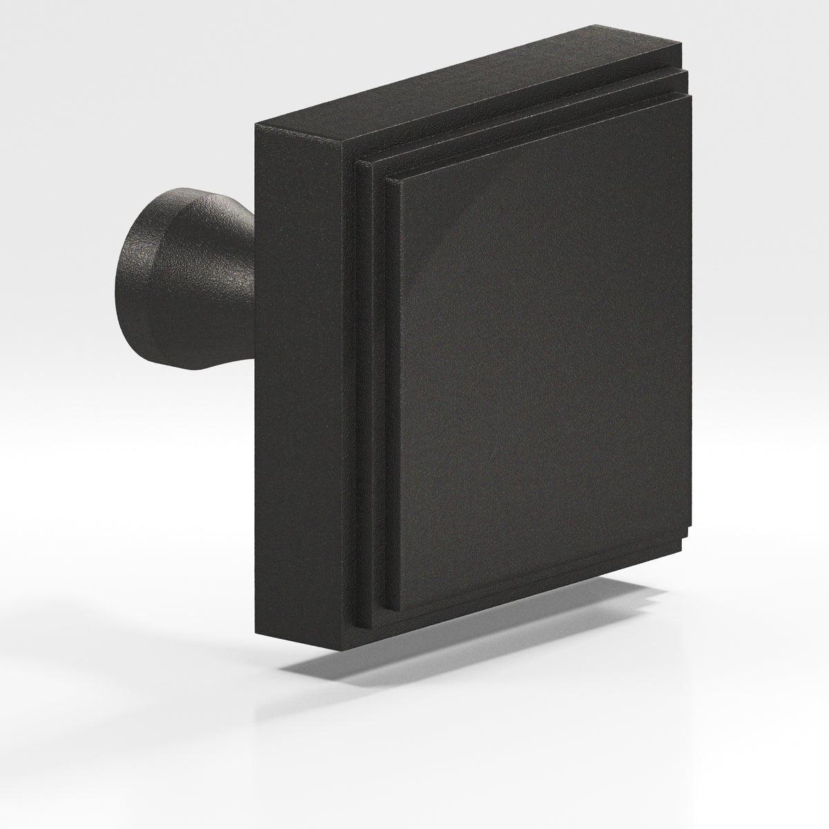 Colonial Bronze 623 Stepped Square Knob with Flared Post, 1 in - Frost Black™