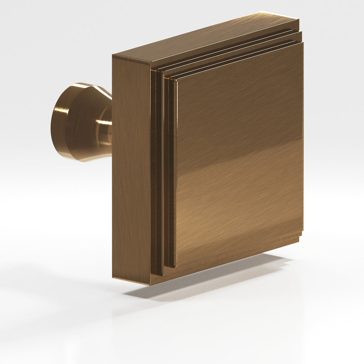 Colonial Bronze 623 Stepped Square Knob with Flared Post, 1 in - Light Statuary Bronze