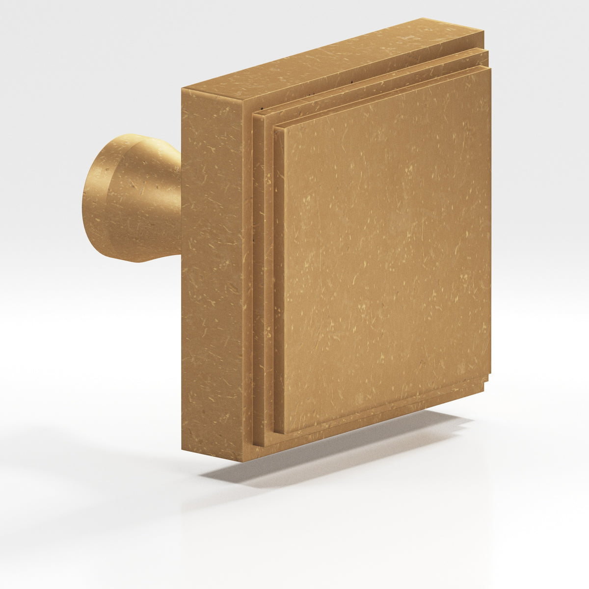 Colonial Bronze 623 Stepped Square Knob with Flared Post, 1 in - Distressed Light Statuary Bronze