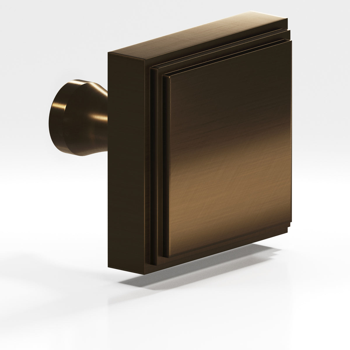 Colonial Bronze 623 Stepped Square Knob with Flared Post, 1 in - Oil Rubbed Bronze