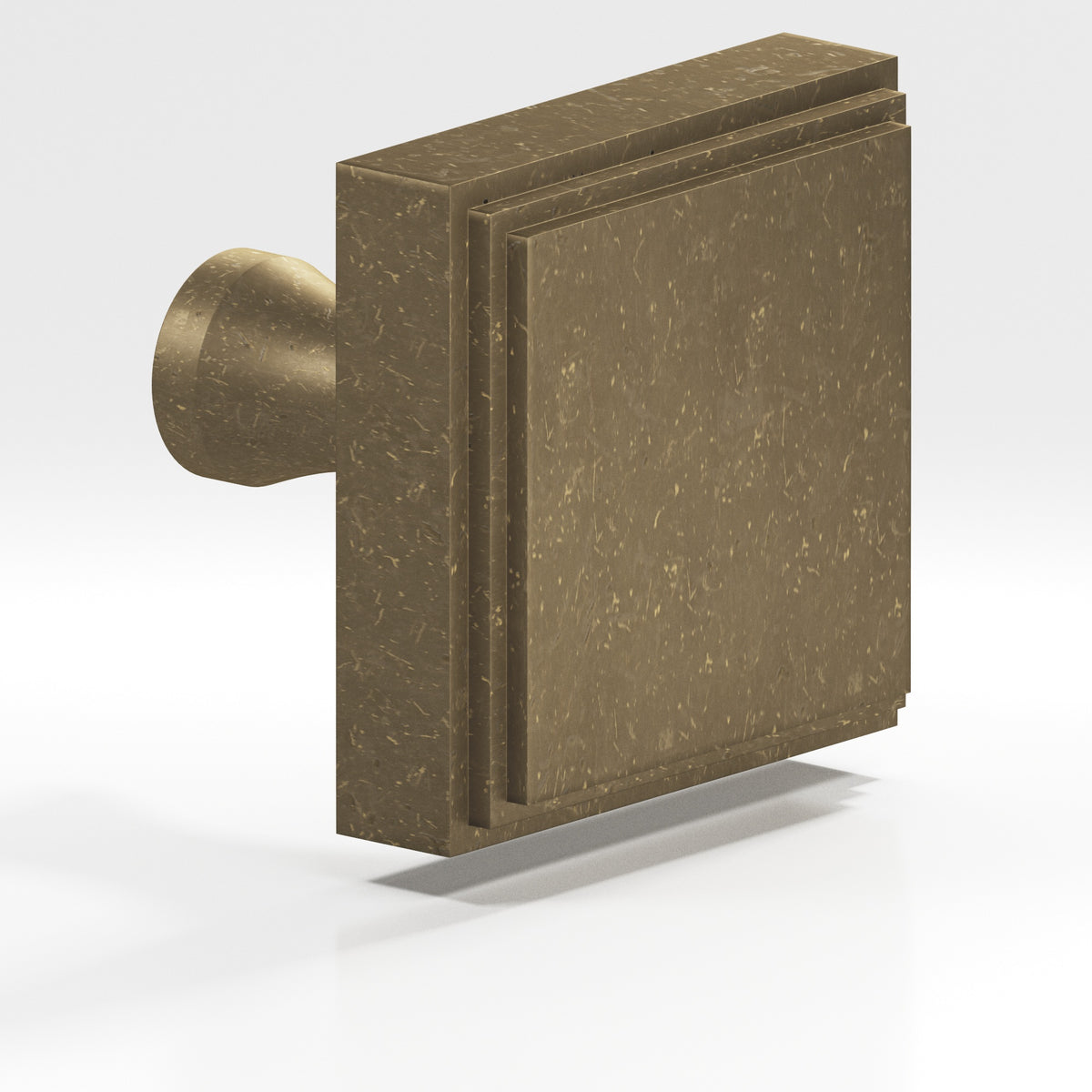 Colonial Bronze 623 Stepped Square Knob with Flared Post, 1 in - Distressed Oil Rubbed Bronze