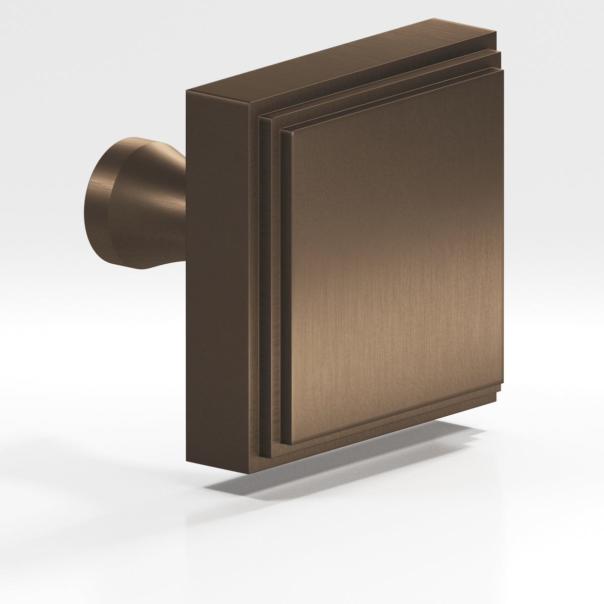 Colonial Bronze 623 Stepped Square Knob with Flared Post, 1 in - Heritage Bronze