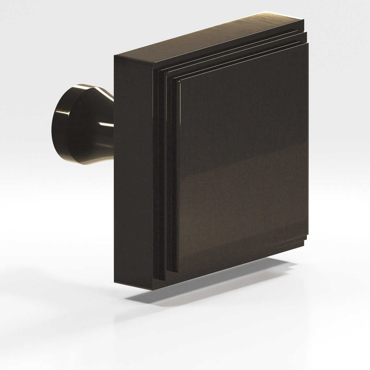 Colonial Bronze 623 Stepped Square Knob with Flared Post, 1 in - Dark Statuary Bronze