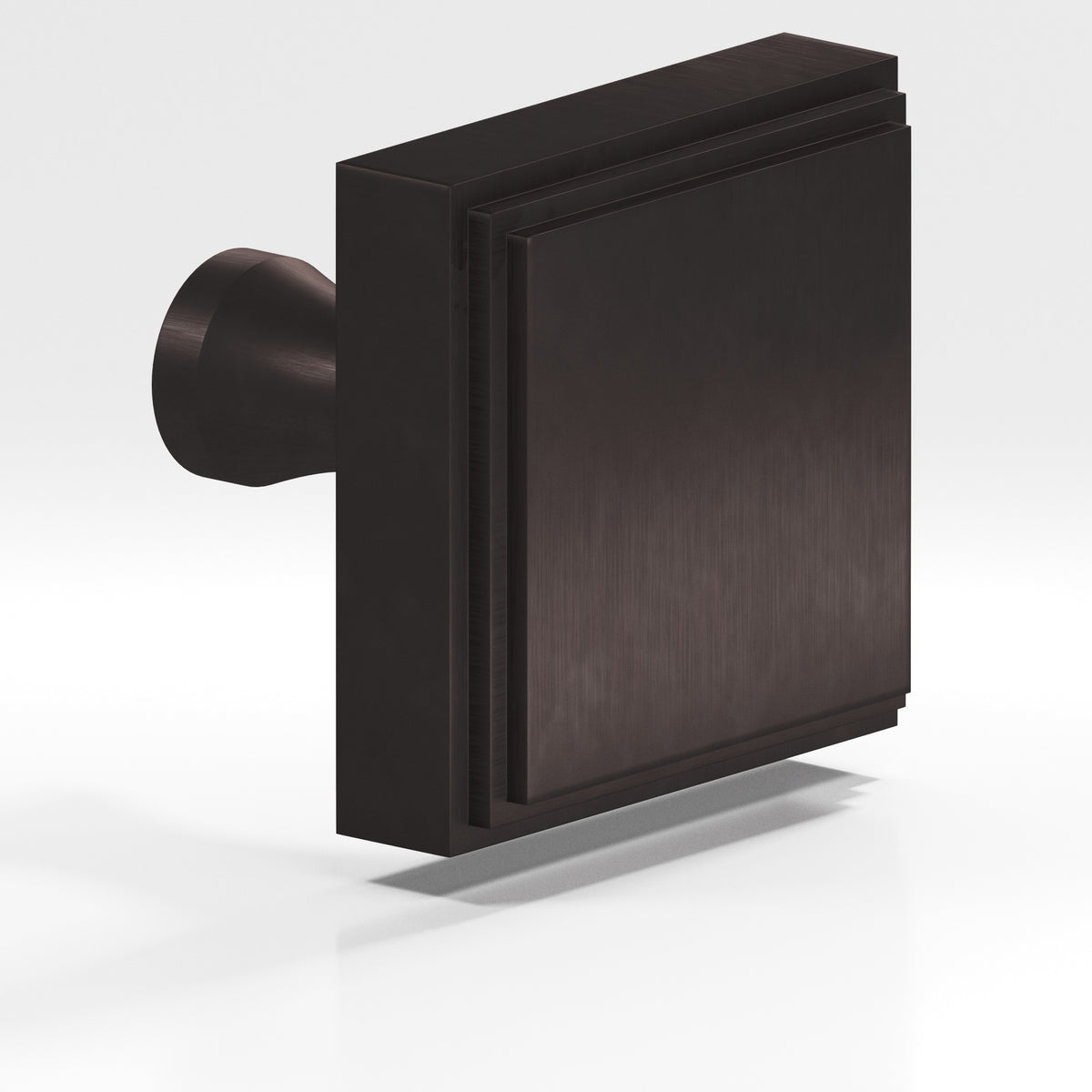Colonial Bronze 623 Stepped Square Knob with Flared Post, 1 in - Matte Dark Statuary Bronze