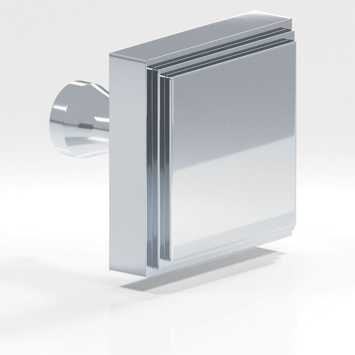 Colonial Bronze 623 Stepped Square Knob with Flared Post, 1 in - Polished Chrome