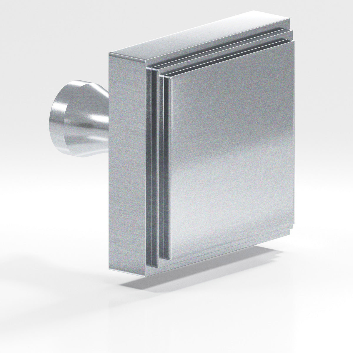 Colonial Bronze 623 Stepped Square Knob with Flared Post, 1 in - Satin Chrome