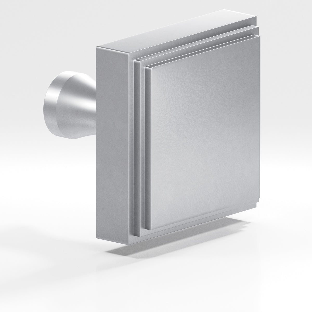Colonial Bronze 623 Stepped Square Knob with Flared Post, 1 in - Matte Satin Chrome