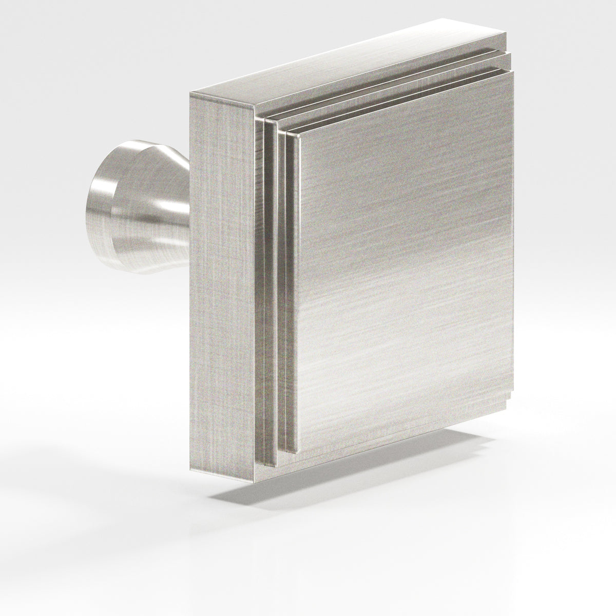 Colonial Bronze 623 Stepped Square Knob with Flared Post, 1 in - Satin Nickel