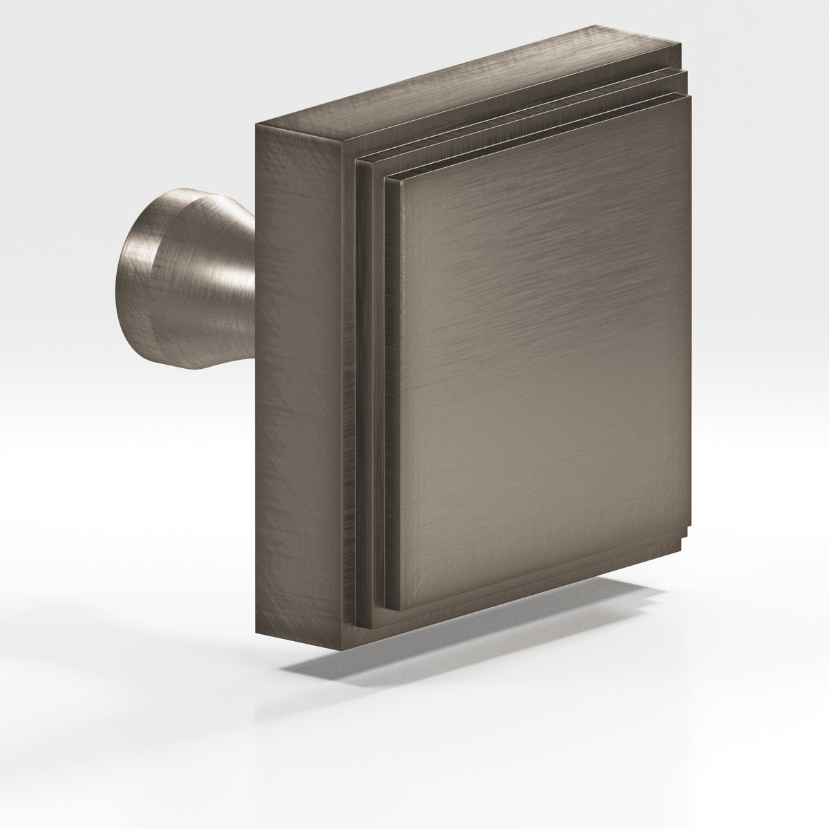Colonial Bronze 623 Stepped Square Knob with Flared Post, 1 in - Pewter
