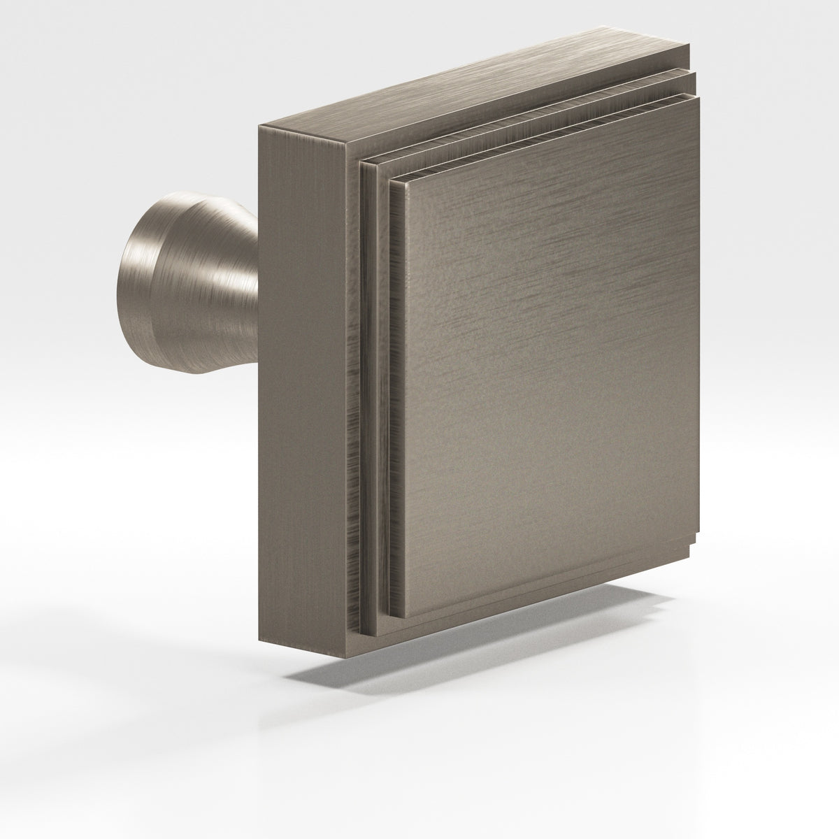 Colonial Bronze 623 Stepped Square Knob with Flared Post, 1 in - Matte Pewter